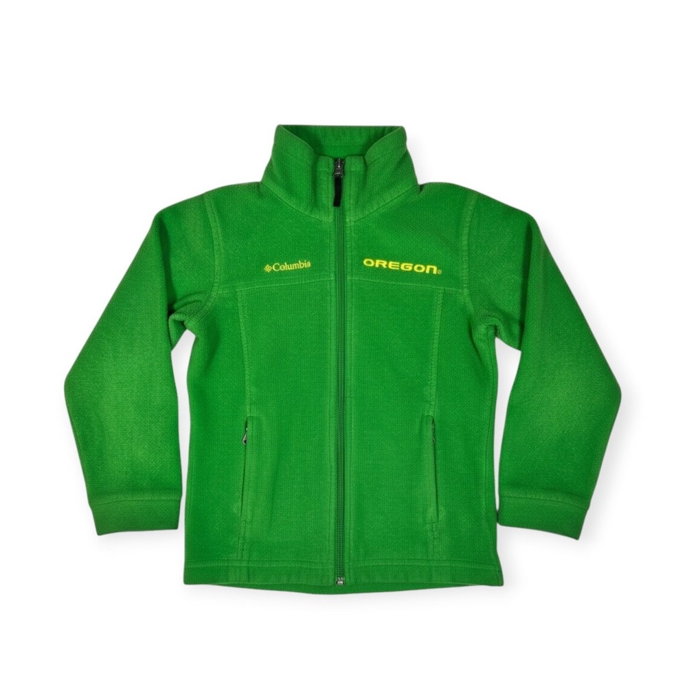 Columbia Fleece Univ. of Oregon Ducks Jacket Green Excellent XS Kids